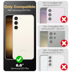 Dexnor Compatible avec la coque Samsung Galaxy S23 Plus - Double cadre avant et support - Technologie d'amortissement - Protecti