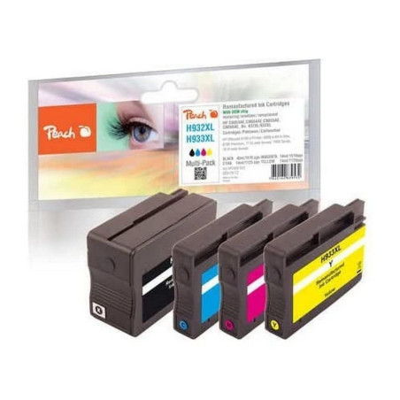 Peach Multipack avec Puce, Compatible avec HP No. 932XL, No. 933XL
