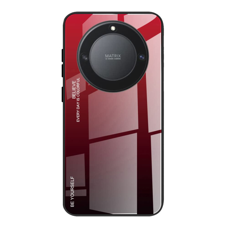 Dedux Coque pour Honor Magic 5 Lite 5G (Magic5 Lite) / X9a, Etui Dégradé de Couleur Verre Trempé Back Coque + Souple Silicone TP