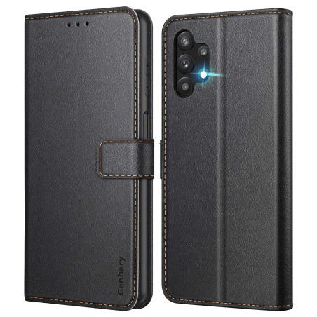 Ganbary Coque pour Samsung Galaxy A32 5G (Pas pour A32 4G), [Housse en Cuir PU Premium] [Etui à Rabat] [Pochette de Portefeuille