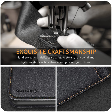 Ganbary Coque pour Xiaomi Mi 11 Lite 4G/5G/5G NE, [Housse en Cuir PU Premium] [Etui à Rabat] [Pochette de Portefeuille], Étui de