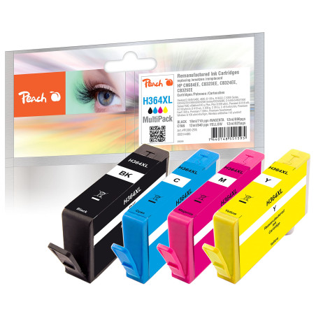 Peach PI300-295 Cartouche d'encre Noir, Bleu, Rose, Jaune