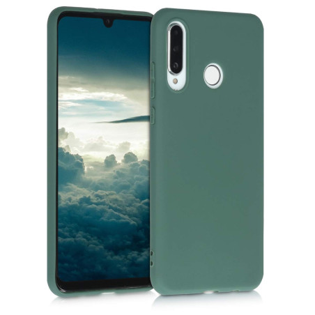 kwmobile Housse Compatible avec Huawei P30 Lite Coque - Housse de téléphone Protection Souple en Silicone - Bleu Vert