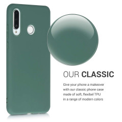 kwmobile Housse Compatible avec Huawei P30 Lite Coque - Housse de téléphone Protection Souple en Silicone - Bleu Vert