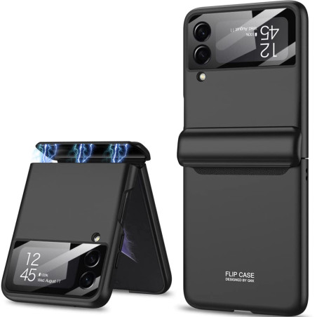 Coque pour Samsung Galaxy Z Flip 4 5G ,Protection Intégrée de L'objectif de L'appareil Photo et Charnière Protection, Housse Rés