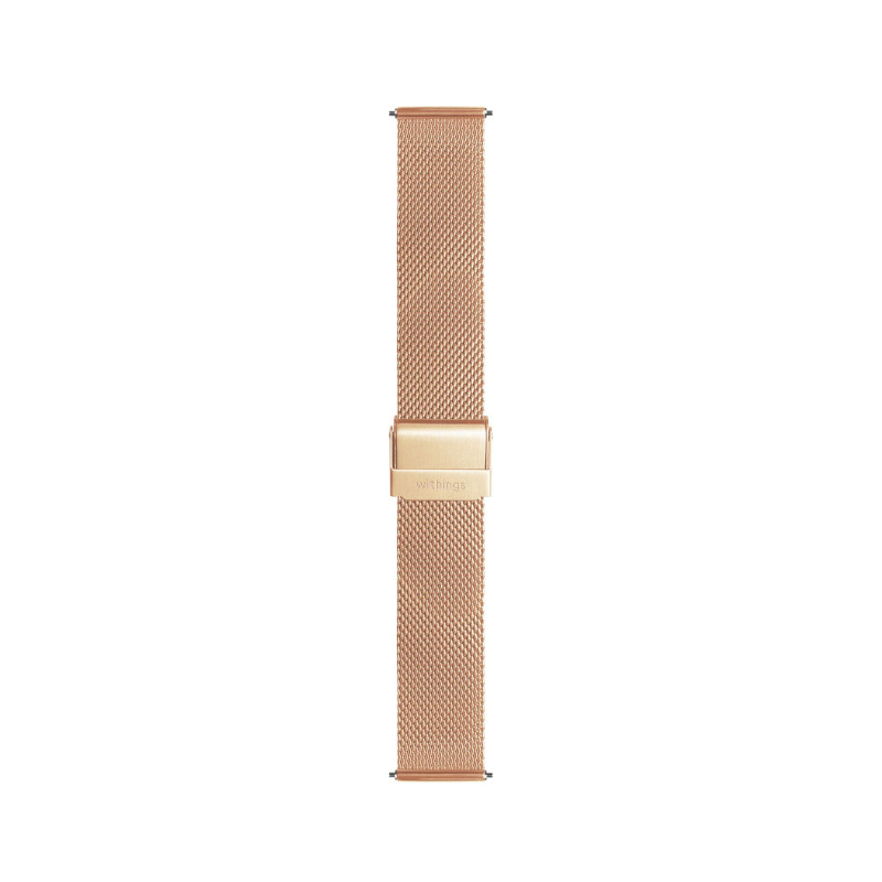 WITHINGS - Bracelet en Maille Milanaise Rose Gold pour ScanWatch, Steel HR, Steel HR Sport, Move ECG, Move and Steel WITHINGS - Bracelet en Maille Milanaise Rose Gold pour ScanWatch, Steel HR, Steel HR Sport, Move ECG, Move and Steel