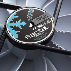 Fractal Design Venturi HF-14 Blanc - Fan d'ordinateur - Optimisé pour Un débit d'air élevé - LLS-Roulements - Jambes de Forme aé