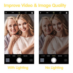 AGM Selfie Ring Light avec Col de Cygne 24", 3 Modes d'Eclairage, Support de Téléphone Portable, Lumière Dimmable pour Maquillag