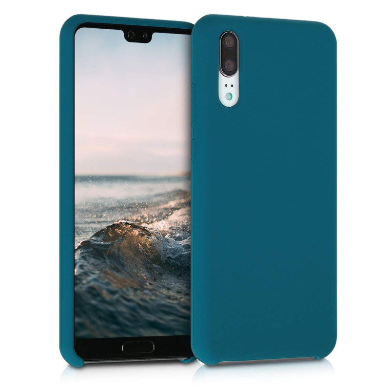 kwmobile Housse Compatible avec Huawei P20 Coque - Housse de téléphone Protection Souple en TPU Silicone - pétrole Mat