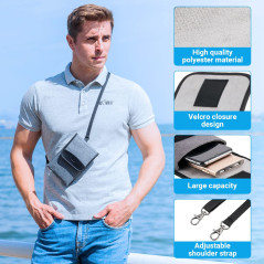 KIWIFOTOS Pochette de Voyage pour Téléphone Portable avec Bandoulière - Étui Multifonction pour Smartphone, Cartes, Lunettes, Gr