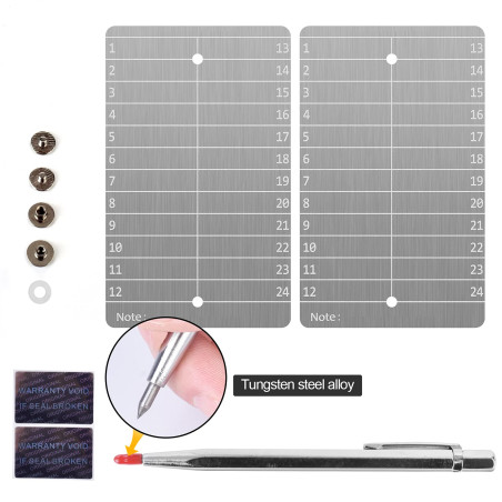 Crypto Seed Storage, Bitcoin Cold Wallet Backup – BIP39 12 ou 24 mots Recovery Phrase Backup avec stylo de gravure (double) (arg