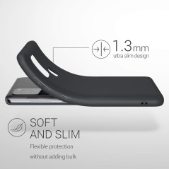 kwmobile Housse Compatible avec Samsung Galaxy A21s Coque - Housse de téléphone Protection Souple en Silicone - Noir Mat
