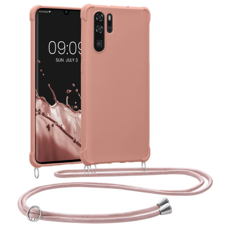 kwmobile Coque Collier Compatible avec Huawei P30 Pro Coque - Coque Housse en Silicone avec Collier Nacre