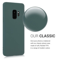 kwmobile Housse Compatible avec Samsung Galaxy S9 Coque - Housse de téléphone Protection Souple en Silicone - Bleu Vert