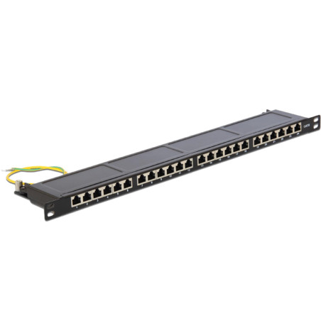 DELOCK 43316 19" PATCHPANEL 24-PORT CAT6 0.5 HE NEGRO