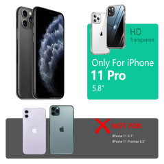 Ones Coque Transparente HD Rigide Fine iPhone 11 Pro『Antichoc Airbag』『Bord Élevé Protege Caméra Écran』[Anti-Jaunissement] [Antid