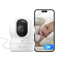 EZVIZ CP1 Pro 2K Caméra Surveillance WiFi Intérieure, Camera Bébé WiFi 2.4Ghz Pan/Tilt à 360 °, Vision Nocturne Intelligente, Su
