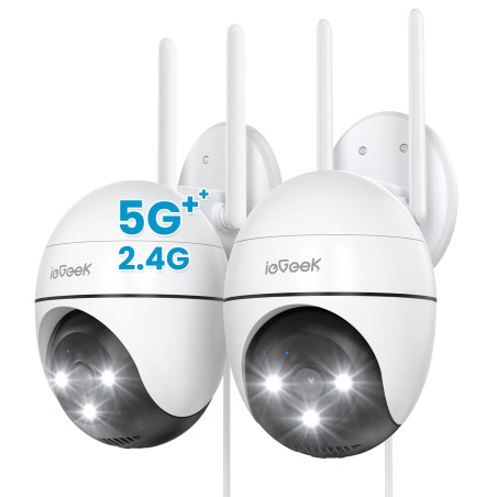 ieGeek 2K Camera Surveillance WiFi Exterieure 5Ghz /2.4G - 360° PTZ Camera Exterieur WiFi, Suivi de Mouvement, AI Détection, Aud