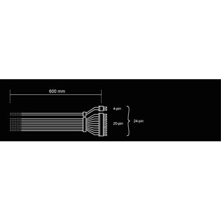 be quiet! Power Cable CB-6620, câble ATX 20+4 broches, gainé individuellement, longueur 610 mm, extension haut de gamme pour BQ