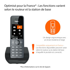 Gigaset Comfort 520 - Téléphone sans Fil DECT - Design élégant - Qualité Audio supérieure - Mode Mains Libres - Blocage d'appels