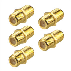VCE 5 Paquets Connecteur Coaxial RG6 de Type F Plaqué or Adaptateur d'extension de Câble