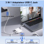 【3 en 1】 Adaptateur USB C Jack 3,5 mm avec 60W Charge Rapide Adaptateur De OTG, Audio Ecouteur Splitter De Type C vers Aux pour 