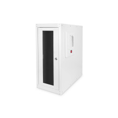 Digitus DN-CC 9002 mit Glastür und Lüfter Armoire pour PC (l x H x P) 300 x 650 x 600 mm Gris Clair (RAL 7035)