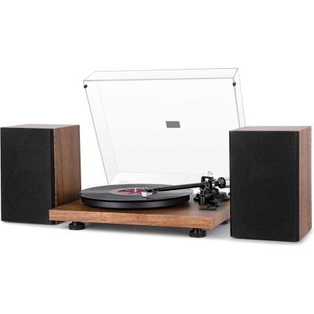 1 BY ONE Tourne-Disque Vinyl Bluetooth Premium avec Cartouche Magnétique, Enceintes 36 Watts à Excellent Rapport Qualité-Prix