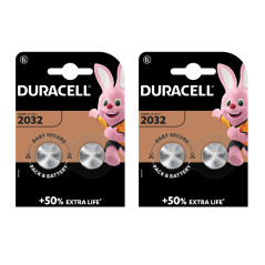 Duracel Lot de 2 Piles Bouton au Lithium CR2032 3 V MAS 50 Extra Life