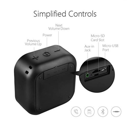 MIFA Enceinte Portable, A1 Haut Parleur Bluetooth et IP56 étanche et Anti-Poussière, Temps 15 Heures, Port Micro SD et Microphon