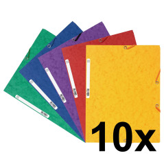 Exacompta - Réf. 55515E - Paquet de 10 chemises à élastiques - pochettes 3 rabats - en carte lustrée 400 g/m2 - dimensions 24 x