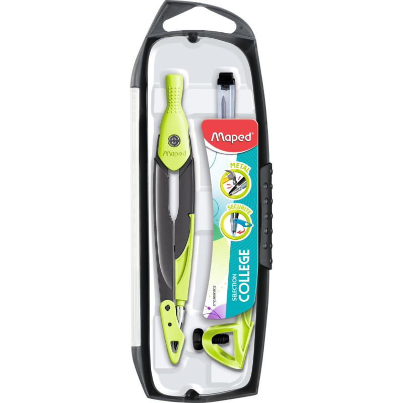Maped - Compas Métal Open Mine - Coffret 3 pièces - Avec Sécurité Protège Pointe Sèche et Mine - Accessoires Interchangeables - Maped - Compas Métal Open Mine - Coffret 3 pièces - Avec Sécurité Protège Pointe Sèche et Mine - Accessoires Interchangeables -