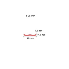 D.RECT Bande Élastique 1.5x1.5mm 1/2 Circonférence 40mm | Bandes Élastiques pour le Ménage, le Travail, le Bureau | Réutilisable
