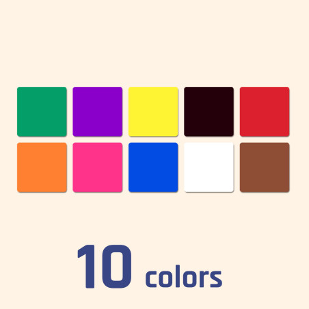 25mm Carrés Gommettes Formes Autocollantes - 10 Couleurs, 1200 Pièces