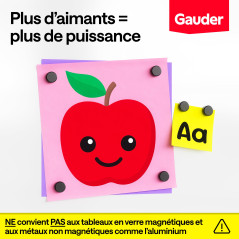 GAUDER Aimants pour Tableau Blanc, Réfrigérateur & Bureau - Disques Magnétiques Ronds Puissants - Aimants Noirs pour un Usage Qu