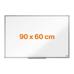 Nobo Basic Tableau Blanc Magnétique, 900 x 600mm, Cadre Aluminium, Montage Mural par les Coins, Porte-Marqueur Inclus, Blanc, 19