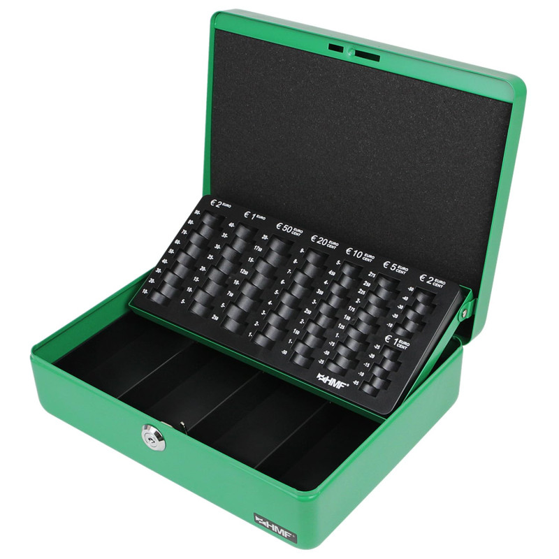 HMF 10015-06 Caisse à Monnaie 30 x 24 x 9 cm, Monnayeur, Vert HMF 10015-06 Caisse à Monnaie 30 x 24 x 9 cm, Monnayeur, Vert