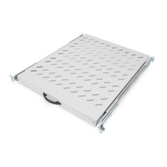 DIGITUS Étagère extensible - 19 pouces - 1UH - Fixation Avant & Arrière - Charge 25 kg - Pour armoires réseaux & serveurs - À pa