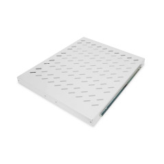 DIGITUS Étagère extensible - 19 pouces - 1UH - Fixation Avant & Arrière - Charge 25 kg - Pour armoires réseaux & serveurs - À pa