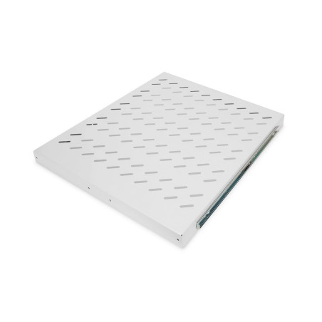 DIGITUS Étagère extensible - 19 pouces - 1UH - Fixation Avant & Arrière - Charge 25 kg - Pour armoires réseaux & serveurs - À pa