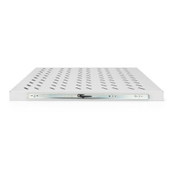 DIGITUS Étagère extensible - 19 pouces - 1UH - Fixation Avant & Arrière - Charge 25 kg - Pour armoires réseaux & serveurs - À pa