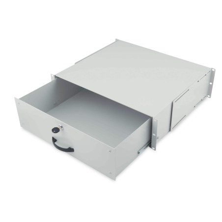 DIGITUS Tiroir pour armoires réseau et Serveur - 19 Pouces - 3U - Fixation Avant et arrière - Profondeur réglable - Porte-Docume
