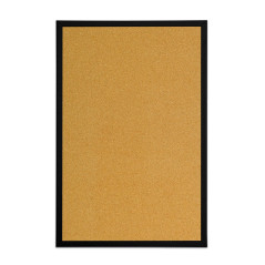 Bi-Office Tableau d'affichage en liège, avec Cadre en MDF Noir, 40x30 cm