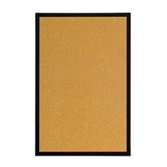 Bi-Office Tableau d'affichage en liège, avec Cadre en MDF Noir, 40x30 cm