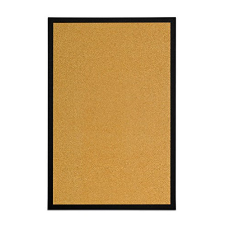 Bi-Office Tableau d'affichage en liège, avec Cadre en MDF Noir, 40x30 cm