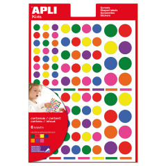 APLI Kids 13240-700 gommettes géométriques multicolores, triangles, ronds, carrés - Activité créative et éducative