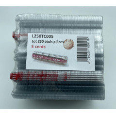 Monetique L250TC005 Paquet de 250 étuis monnaie 0,05 euro