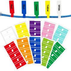 Étiquettes de Câble,Etiquette cable Auto-adhésif Autocollant,Étiquette de Cables A4,Étiquettes à code-couleur,Type P,Étanche Rés