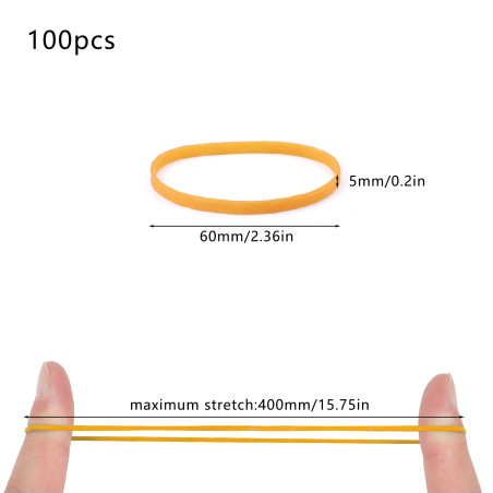 Gros élastique caoutchouc 100 x 5mm Fort Élastiques postuler à École Bureau Cuisine couturiere Créatif Poubelle(100pieces)