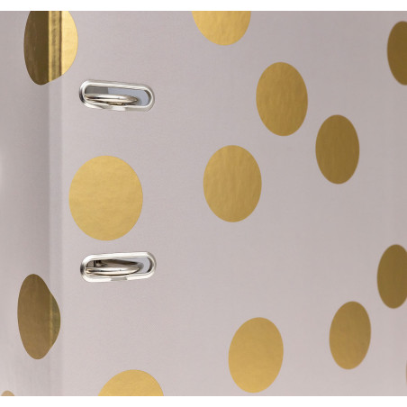 Interdruk Lever Arch File A4 75 mm - Metallic Design - Satin Gold Dots